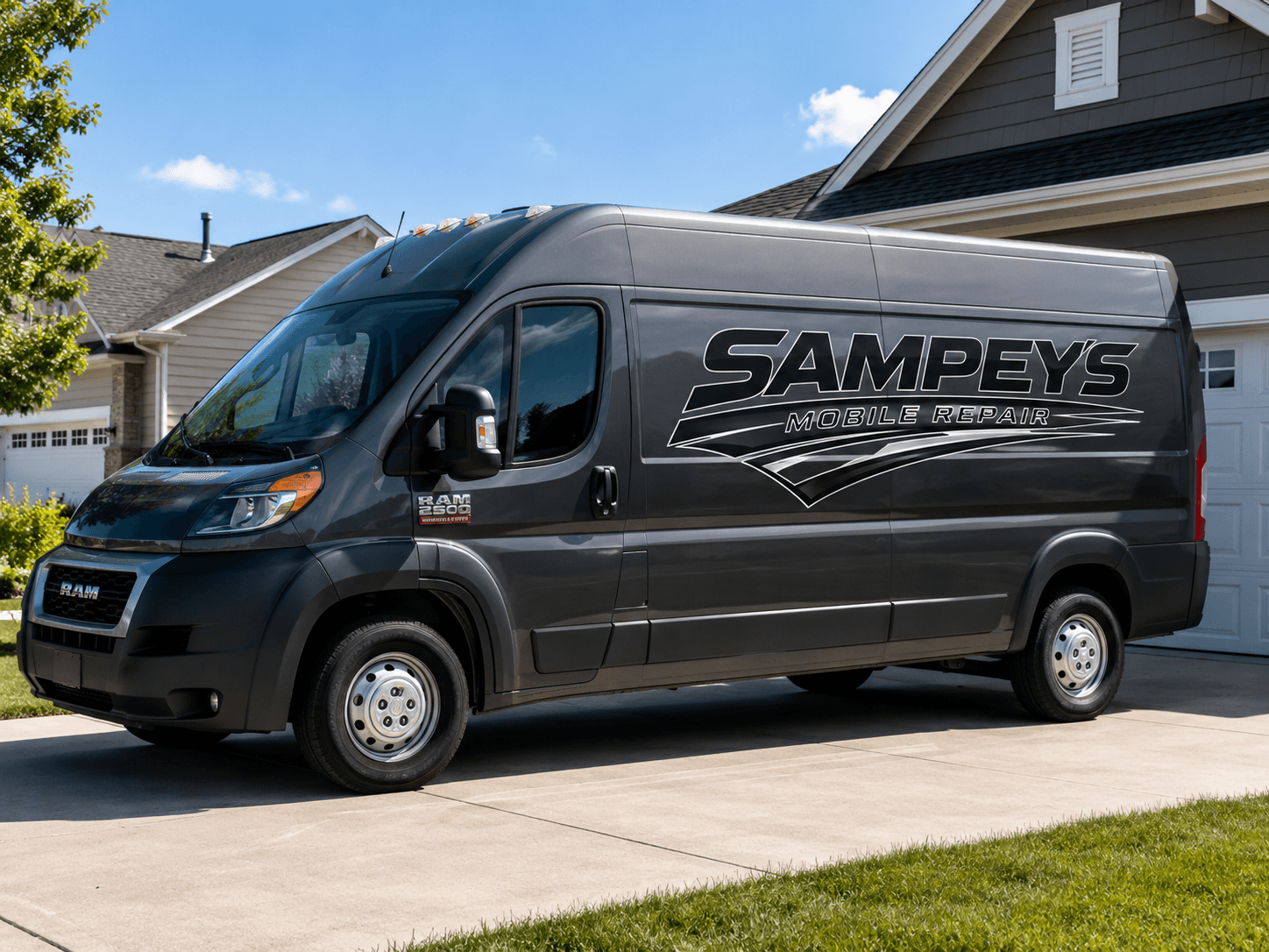 Kade Sampey's service van for Sampey's Mobile Repair